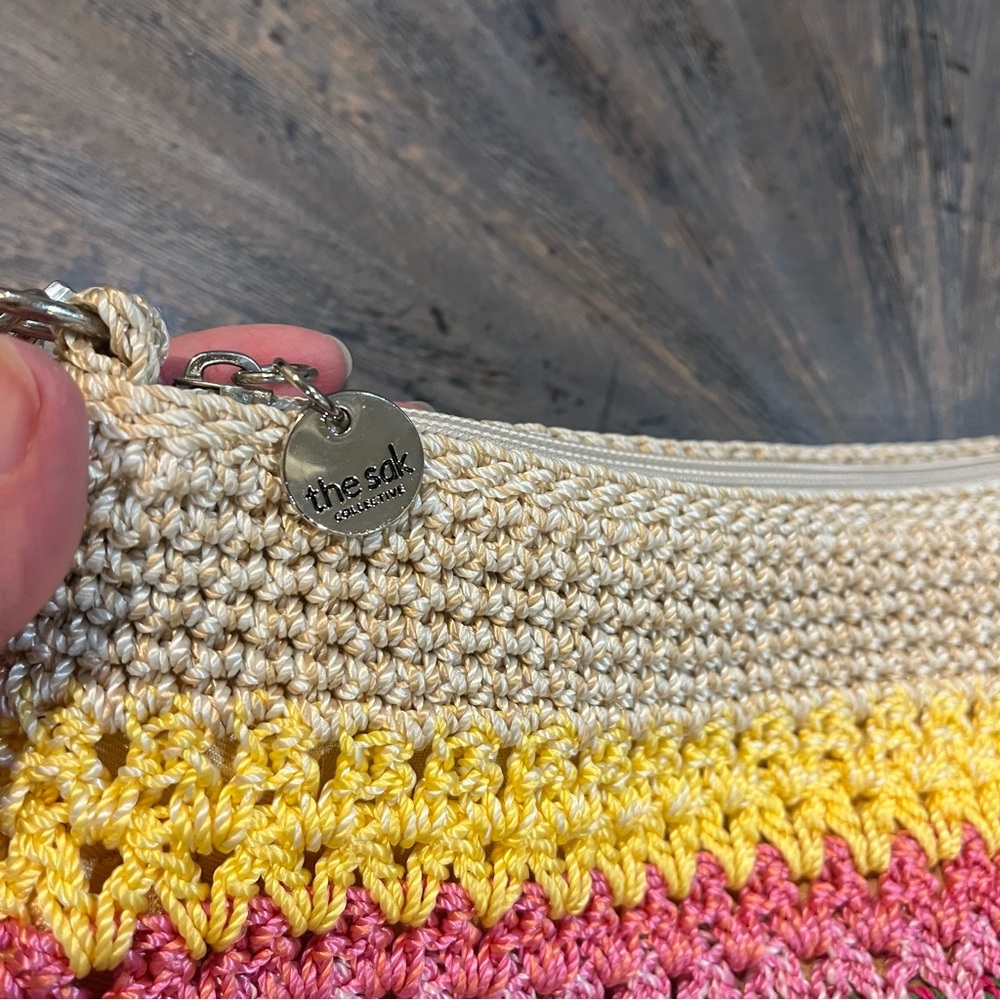 The Sak Crochet Shoulder Bag – Rainbow Stripe Boho Crossbody - Picture 4 of 16